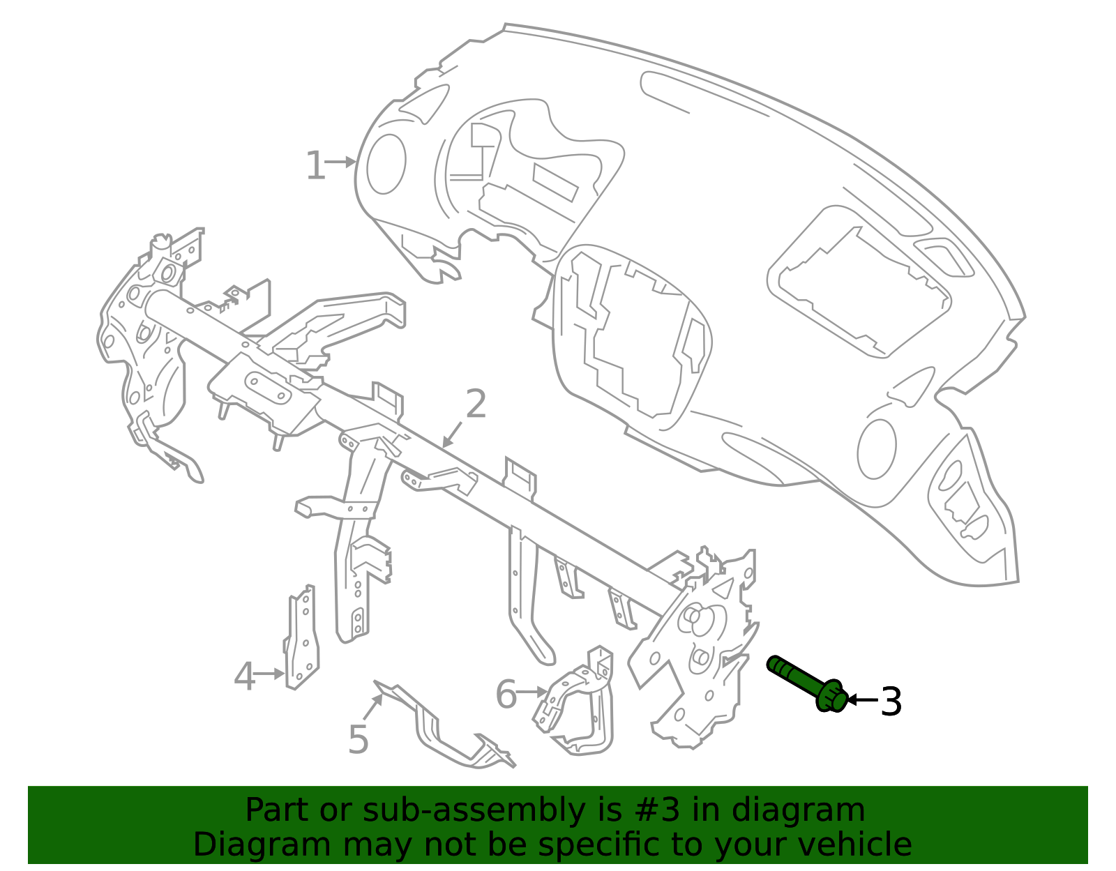 2011-2019 Nissan Instrument Panel Cross-Member Bolt 67869-1HH1A | OEM ...