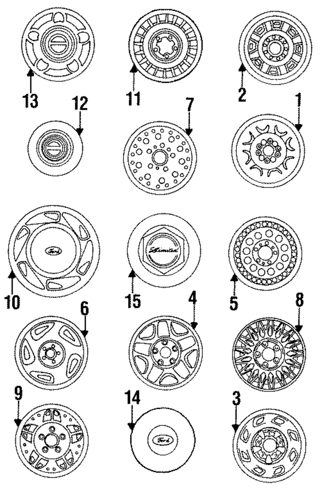 E3TZ1130D - Suspension: Wheel Cover for Ford: Bronco II, Explorer, Ranger Image