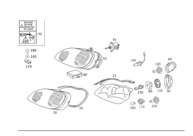2208203661 - Electrical System: Lighting Unit for Mercedes-Benz Image image