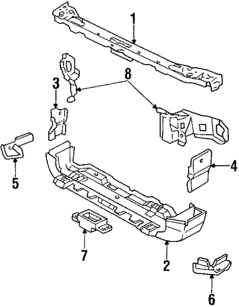 Radiator Support for 1988 Oldsmobile Cutlass Calais #0