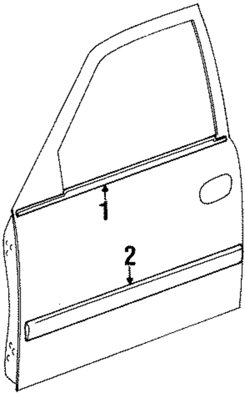 Exterior Trim - Front Door for 1998 Chevrolet Prizm #0