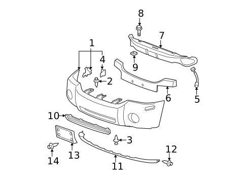 Bumper & Components - Front for 2006 GMC Envoy #0