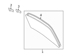 7557333020 - Body: Back Glass Reveal Molding for Toyota Image