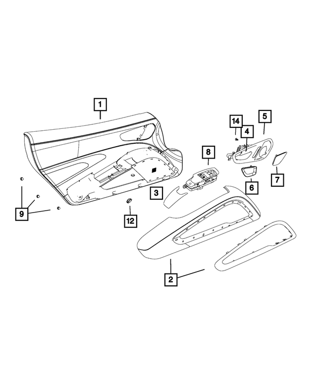 5LX461X9AA - : Remote Handle Bezel, Right for Mopar Image
