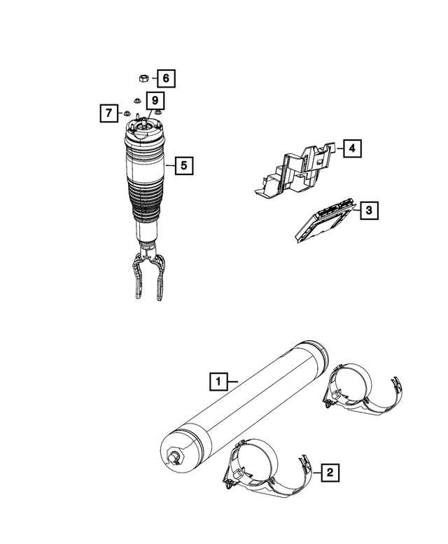 68080194AD - : Air Suspension Spring And Shock Assembly, Right Front for Mopar Image