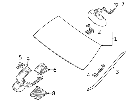 Glass - Windshield for 2022 Mercedes-Benz GLE 53 AMG&reg; SUV #0