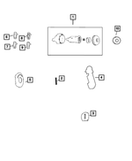 68078076AB - Doors, Door Mirrors and Related Parts: Latch Clip Kit for Chrysler: 200, 300, Pacifica, Voyager | Dodge: Caliber, Challenger, Charger, Dart, Durango, Journey, Ram 2500, Ram 3500 | Jeep: Cherokee, Compass, Gladiator, Grand Cherokee, Grand Cherokee WK, Patriot, Wrangler, Wrangler JK | Ram: 1500, 1500 Classic, 2500, 3500 Image