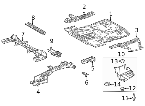 Rear Floor & Rails for 2024 Toyota Highlander #0