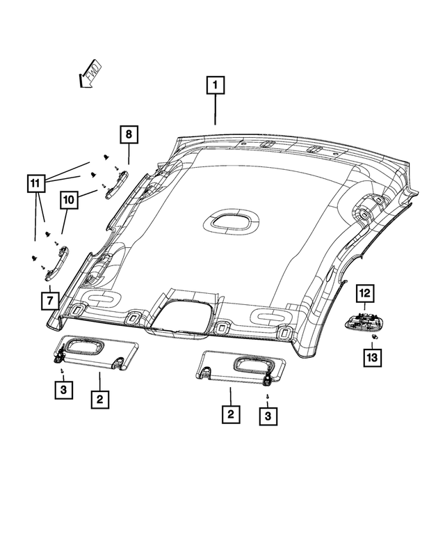 1UX31DX9AH - : Visor, Left for Mopar Image
