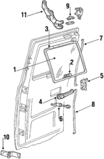 14017498 - Body: Movable Glass Latch for Chevrolet: G10, G20, G30, P20, P30 | GMC: G1500, G2500, G3500, P2500, P3500 Image