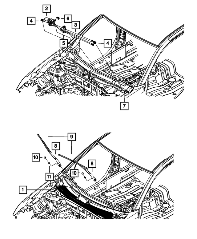 68003831AA - Electrical: Wiper Frame Grommet for Mopar Image image