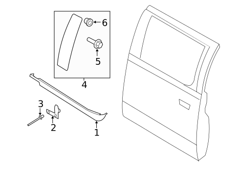 Exterior Trim - Rear Door for 2017 Ford F-150 #1