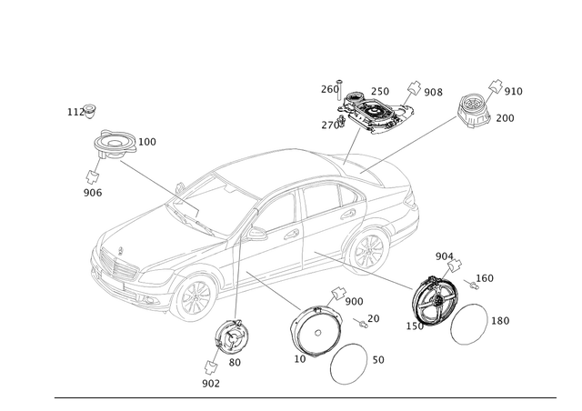 2048203102 - Electrical System: Speaker for Mercedes-Benz: C250, C300, C350, E250, E350, E400, E550, E63 AMG, E63 AMG S Image image