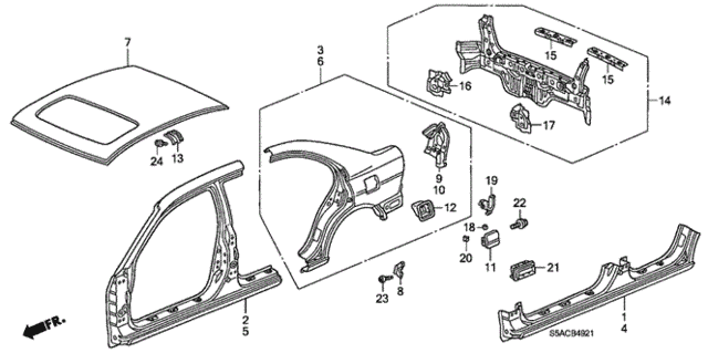 Outer Panel - Rear Panel (Old Style Panel) for 2005 Honda Civic #0