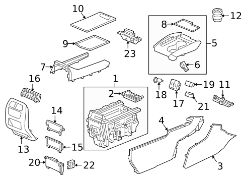 Center Console for 2023 Honda Ridgeline #0