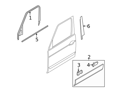 Exterior Trim - Front Door for 2009 Land Rover Range Rover #0