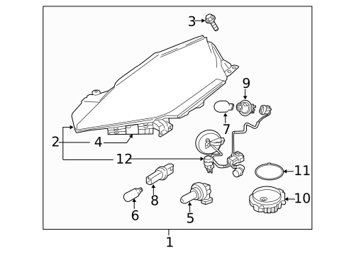 Headlamp Components for 2011 Nissan LEAF #0