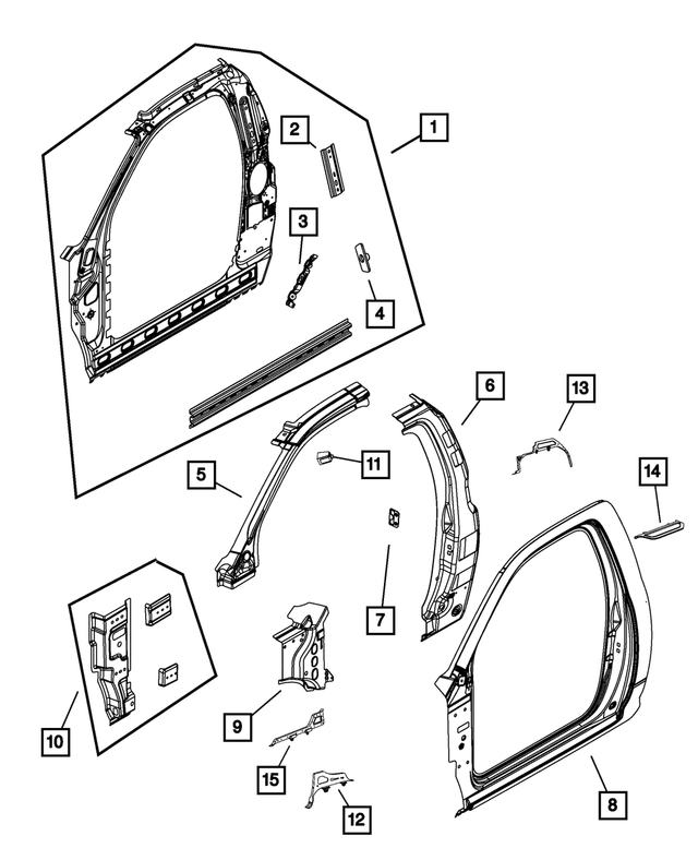 55112440AA - Body Sheet Metal Except Doors: A Pillar Baffle, Right &amp; Left for Mopar Image