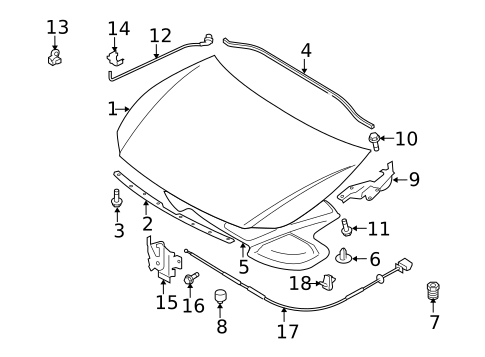 Hood & Components for 2011 Suzuki SX4 #0