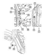 6505546AA - Doors and Related Parts: Hex Head Screw And Washer for Chrysler: 300, 300M, Concorde | Dodge: Charger, Intrepid, Magnum Image