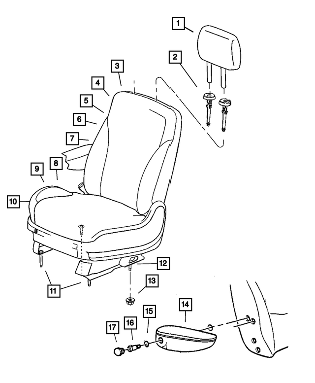 « 1FD851D1AA – Interior Trim : Avant Appui-tete pour Mopar Image »