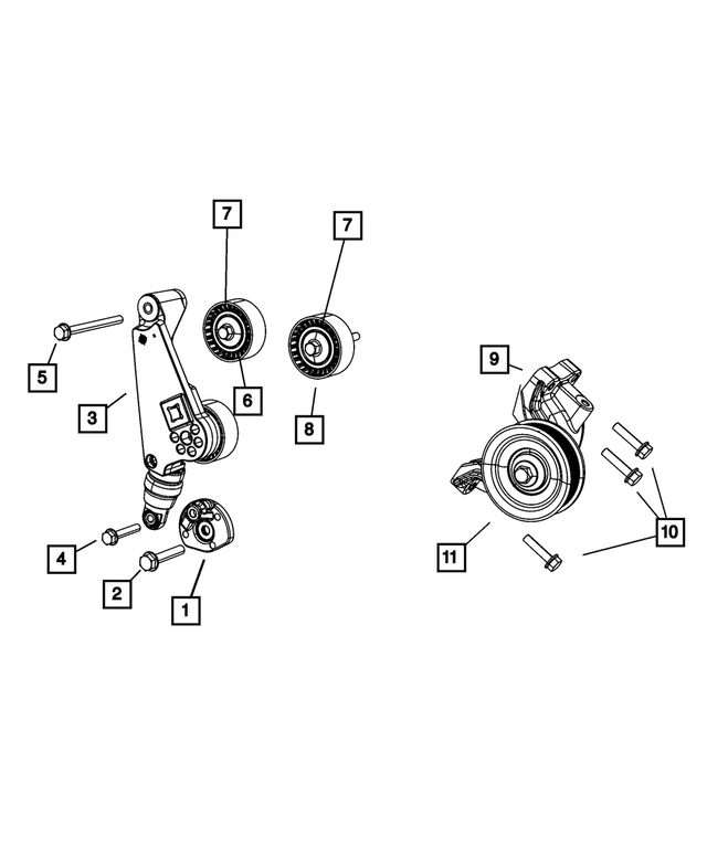 4627052AA - Cooling: Tensioner Support Bracket for Mopar Image