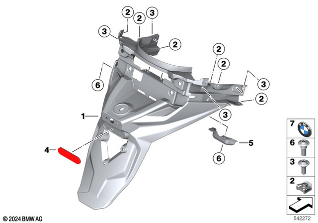 46625A96D21 - Frame and Mounting Parts: License Plate Holder -  for BMW-Motorrad Image image