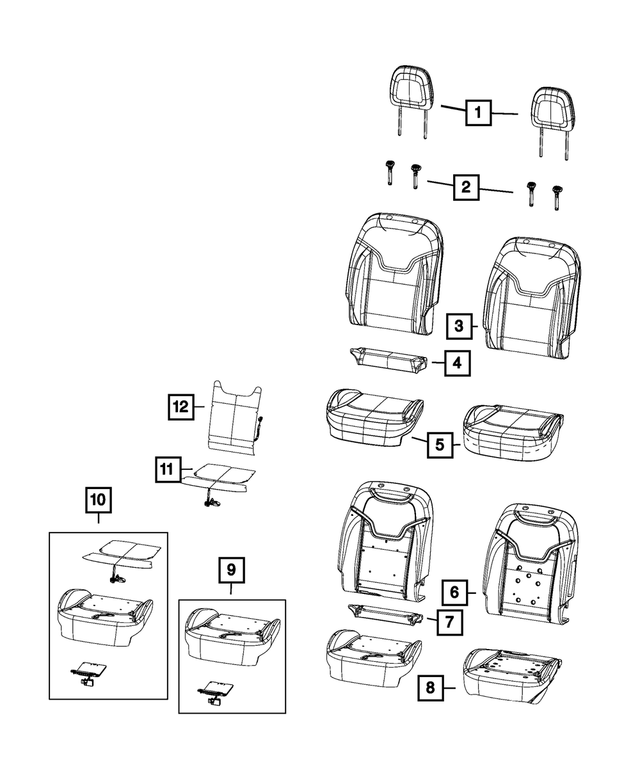 7CT16LR5AA - : Front Seat Back Cover, Right for Mopar Image