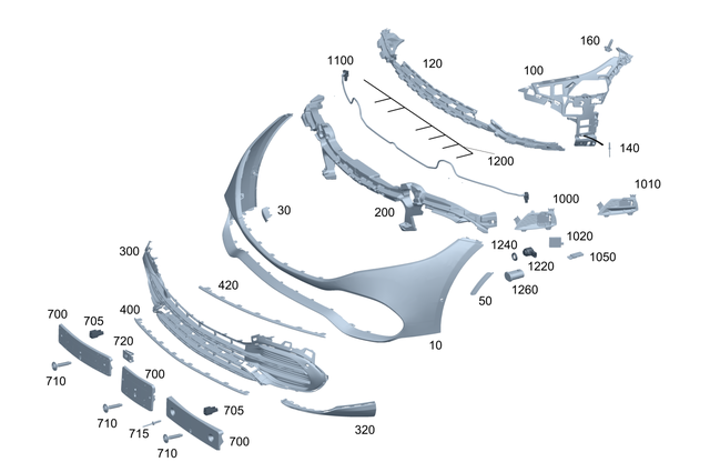 2978851004 - Bumper/Fender/Hood: Trim, Bumper for Mercedes-Benz: EQS 450, EQS 450+, EQS 580, EQS AMG Image image