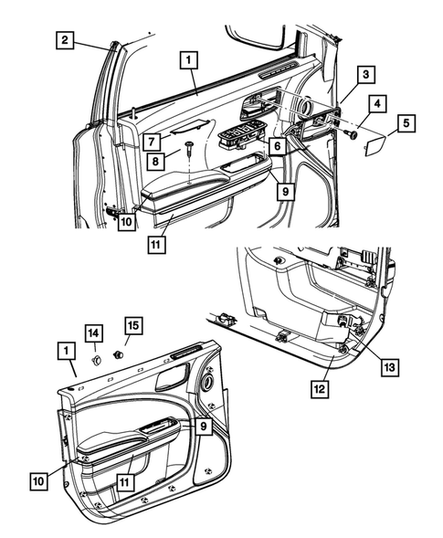 Door Trim Panels-Front and Rear for 2011 Dodge Charger #1