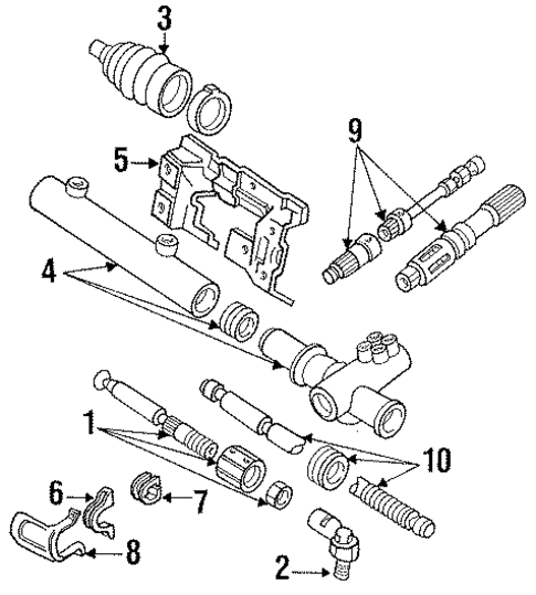 Steering Gear & Linkage for 1990 Mercury Topaz #1