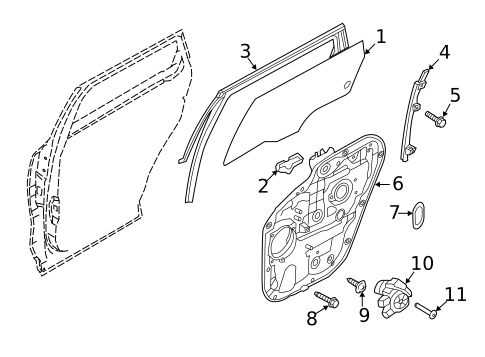 Glass - Rear Door for 2024 Kia Sorento #0