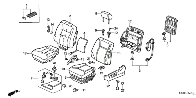 Front Seat (L.) (Side SRS) ('99-'03) for 2001 Acura RL #0