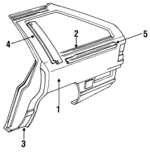 445809606E - Body: Outer Panel for Audi: 100, 200 Quattro, 5000, 5000 Quattro Image