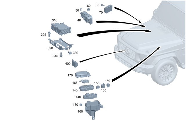 4655407402 - Electrical Equipment and Instruments: Fuse Box for Mercedes-Benz: G500, G550, G580, G63 AMG Image image
