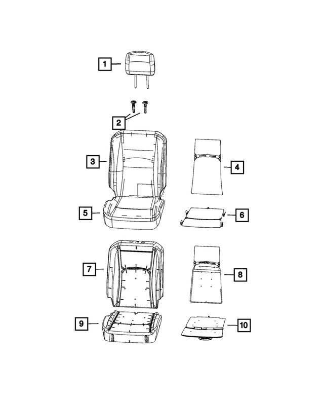 7JE031C1AA - Interior Trim: Front Headrest for Mopar Image