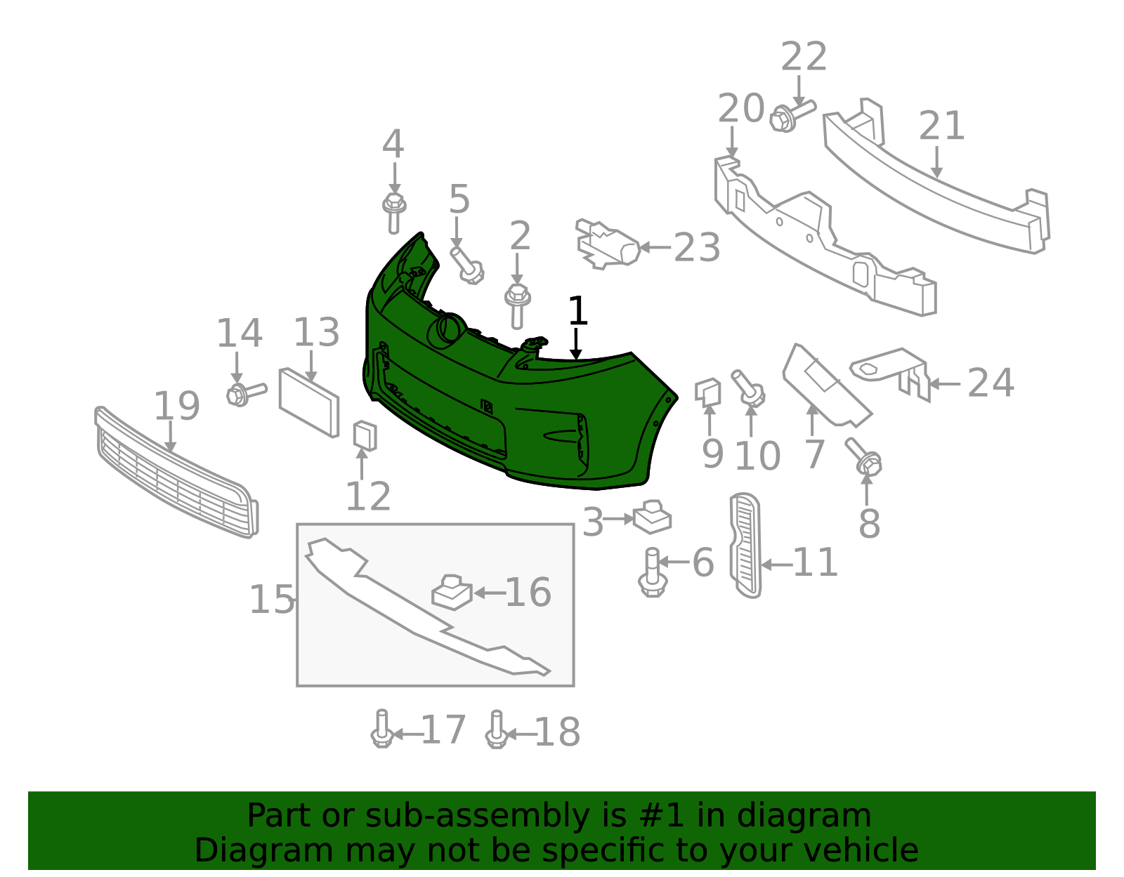 2011-2015 Scion xB Cover Front Bumper L P 52119-12959 | American