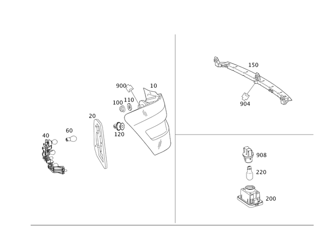 204906620364 - Electrical System: Rear Lamp Combination for Mercedes-Benz Image image