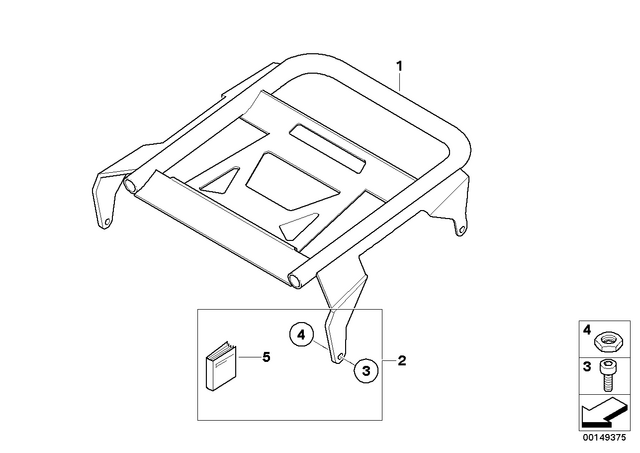71607696177 - : Set Of Mounted Parts For Topcase for BMW-Motorrad Image