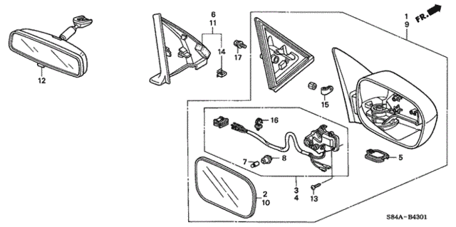 Mirror (Remote Control) (Mexico Built Vehicles) for 2002 Honda Accord #0