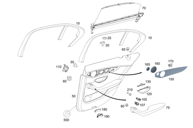 2057301302 - Rear Doors: Door Trim for Mercedes-Benz Image image