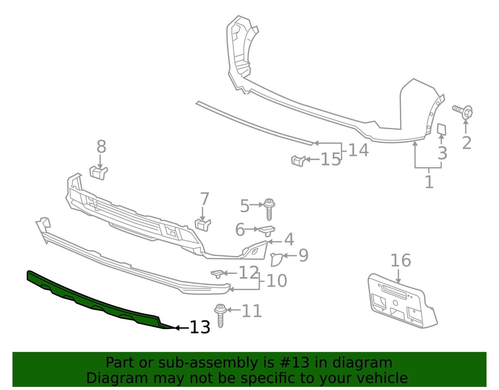 2020-2023 Chevrolet Chrome Front Center Lower Bumper Cover 84603322 ...