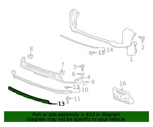 2020-2023 Chevrolet Chrome Front Center Lower Bumper Cover 84603322 GM ...