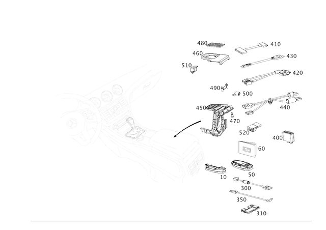 2128200451 - Telephony: Mount for Mercedes-Benz Image