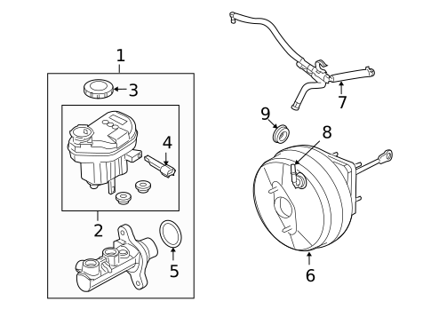 Master Cylinder - Components On Dash Panel for 2009 Ford Taurus X #0