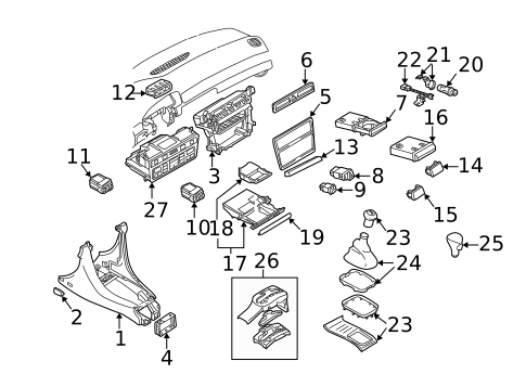 Front Console for 2000 Audi A6 #0