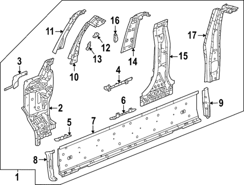 Center Pillar & Rocker for 2025 GMC Hummer EV SUV #0