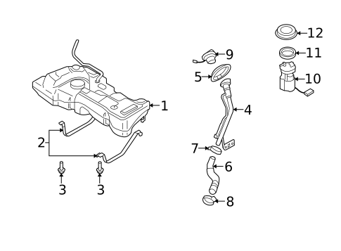 Fuel System Components for 2010 Nissan Versa #0