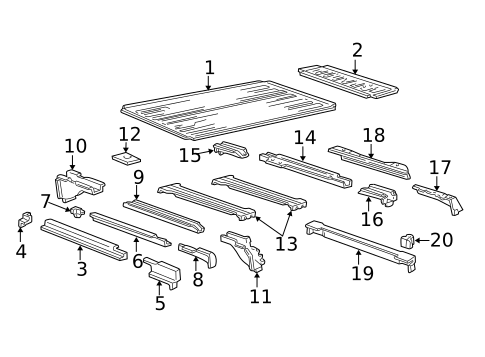 Rear Floor & Rails for 1998 Ford E-250 Econoline #0
