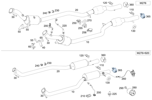 Exhaust System Used on Six-Cylinder Gasoline Vehicles for 1994 Mercedes-Benz S350 #0
